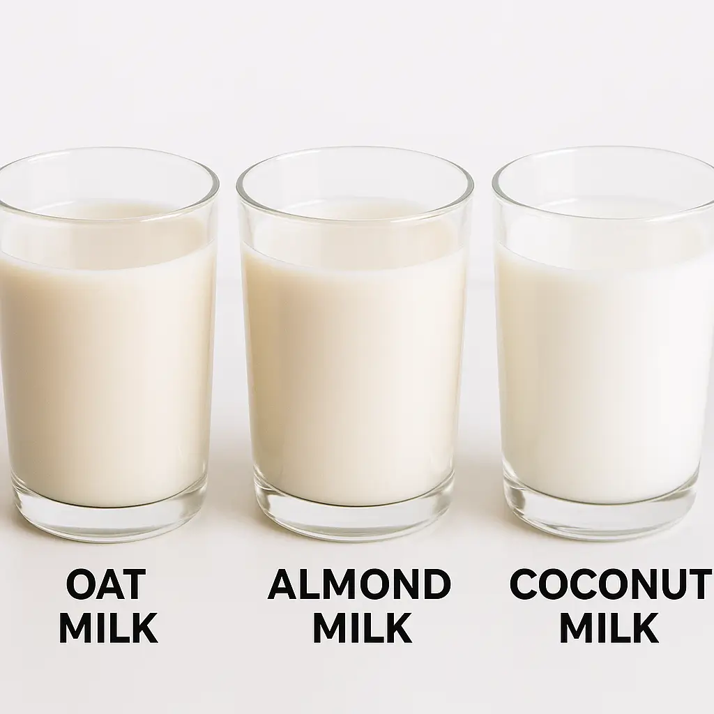 plant-based milk options for tahini iced coffee