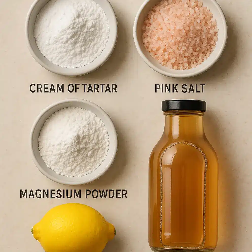 Ingredients for electrolyte recipe using cream of tartar