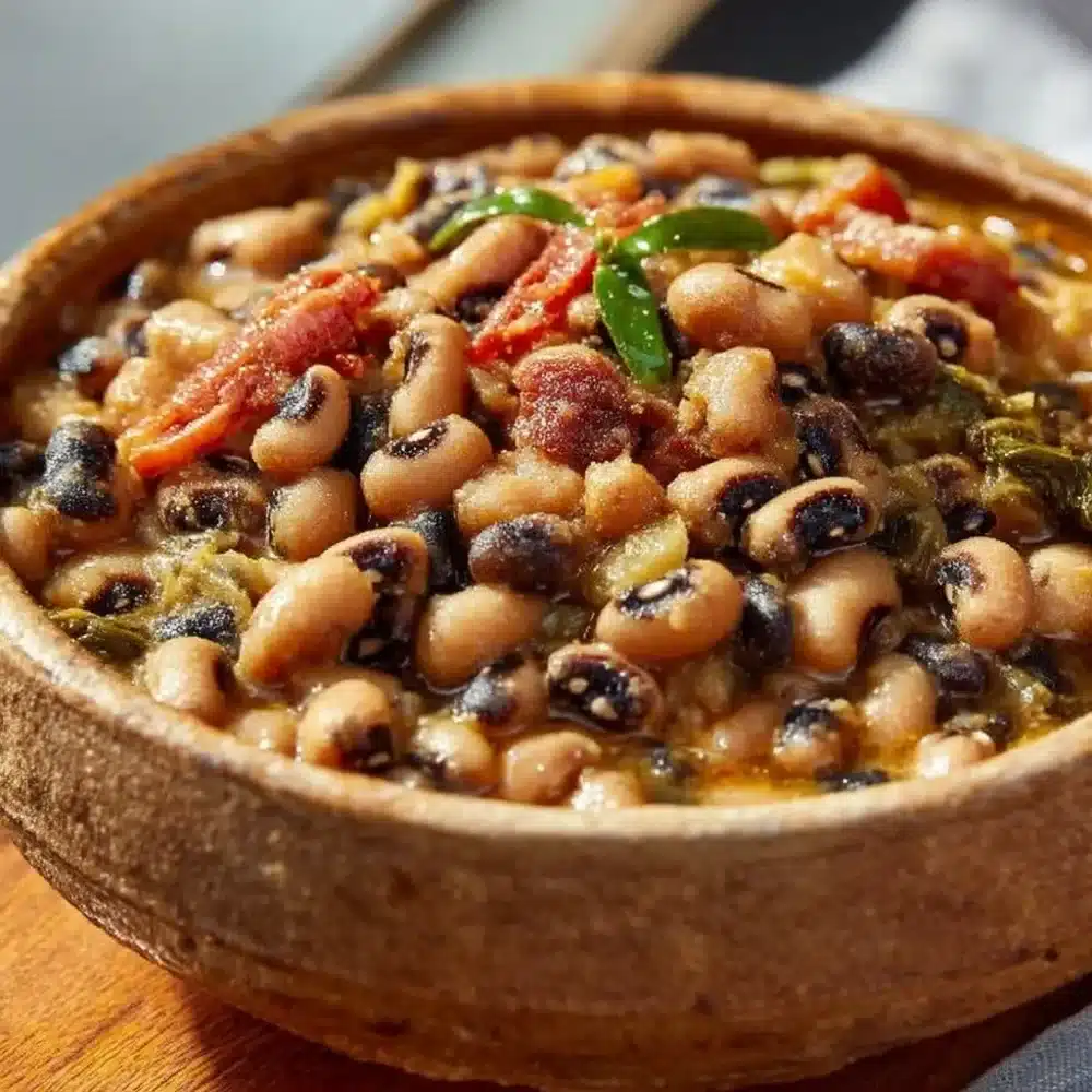Delicious black eyed peas recipe with fresh ingredients and spices.