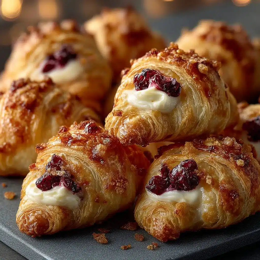 Delicious Cranberry Cream Cheese Crescent Bites on a platter for festive occasions.