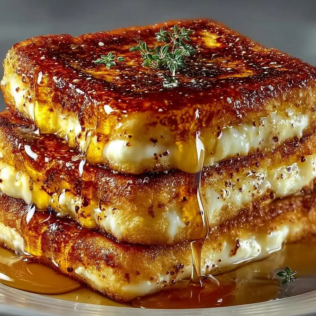 Delicious Crème Brûlée French Toast topped with caramelized sugar and berries.