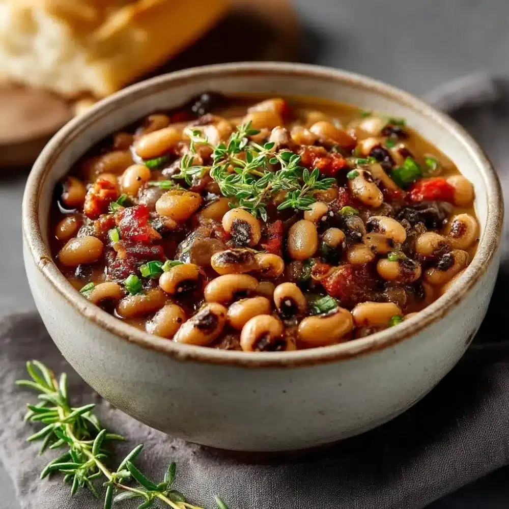 Delicious Crockpot Black Eyed Peas dish cooked to perfection