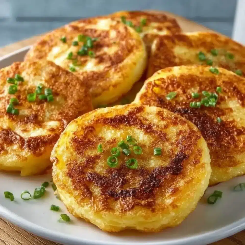 Korean cheese potato pancakes, crispy and cheesy snack without rice flour