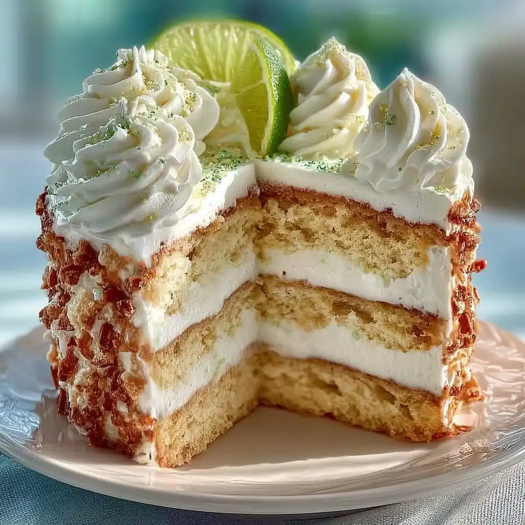 A delicious Margarita Cake topped with lime and tequila frosting.