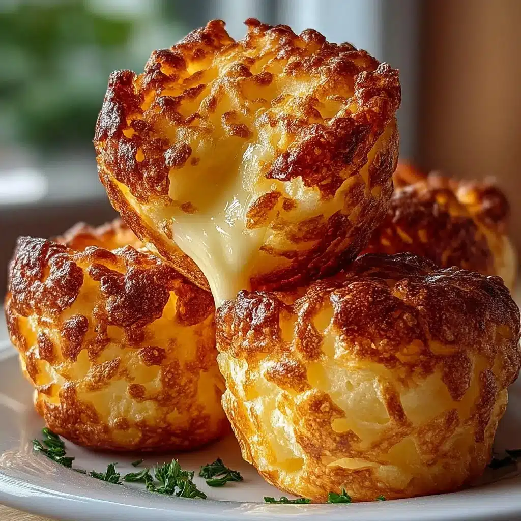 Delicious homemade mashed potato cheese puffs served on a plate