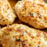 Delicious melt in your mouth chicken breast served on a plate with herbs