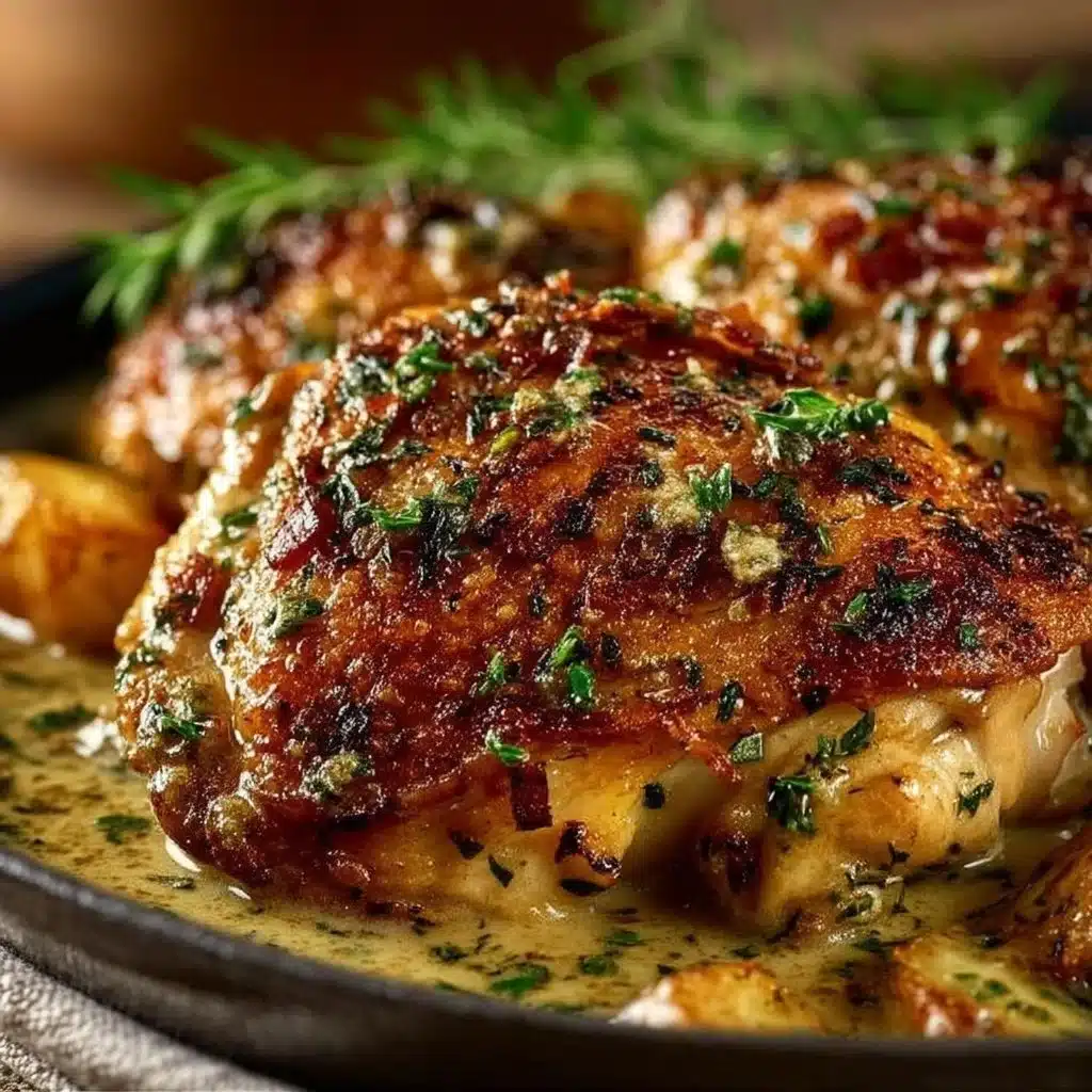 Delicious smothered chicken served with gravy and sides