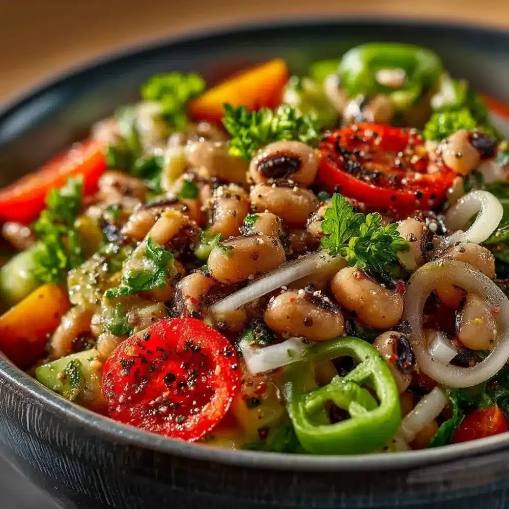 Colorful and delicious Black Eyed Pea Salad in a bowl
