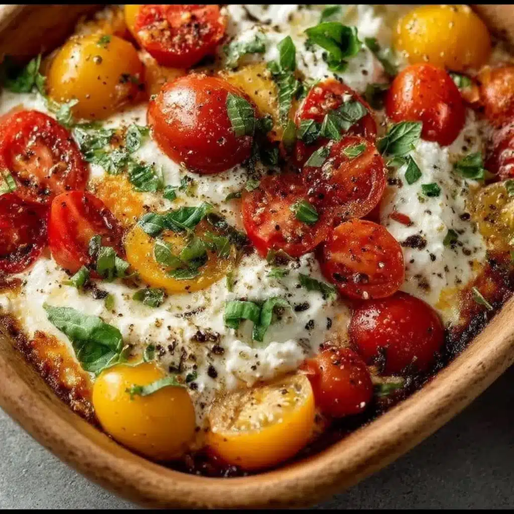 Delicious homemade Caprese Dip made with fresh tomatoes, basil, and mozzarella.