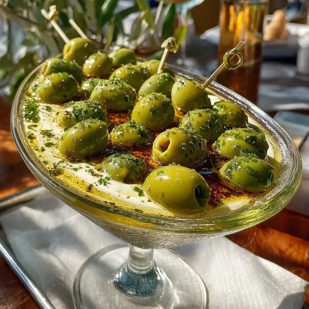 Delicious Dirty Martini Dip served in a bowl with crackers.