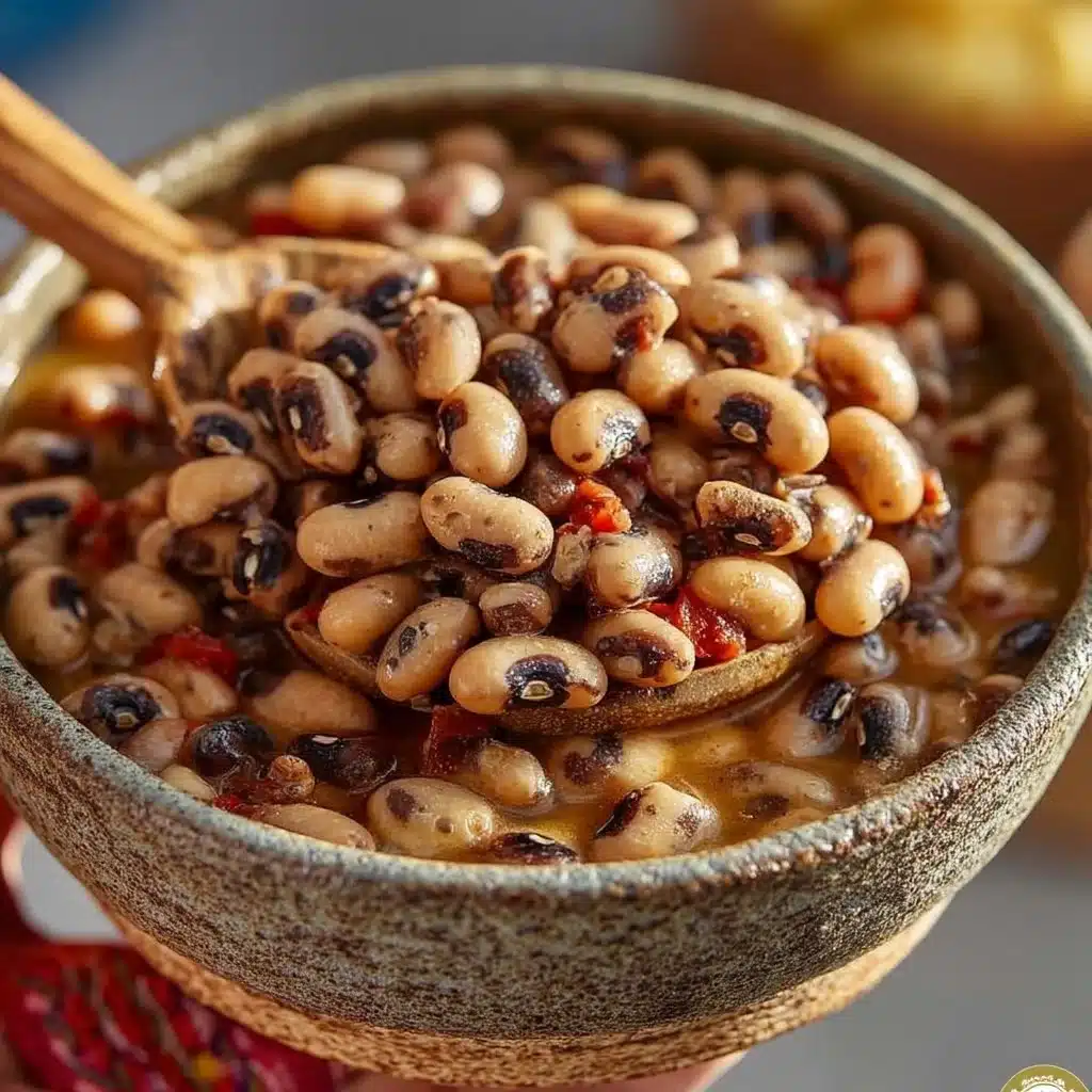 Delicious southern black eyed peas served in a bowl
